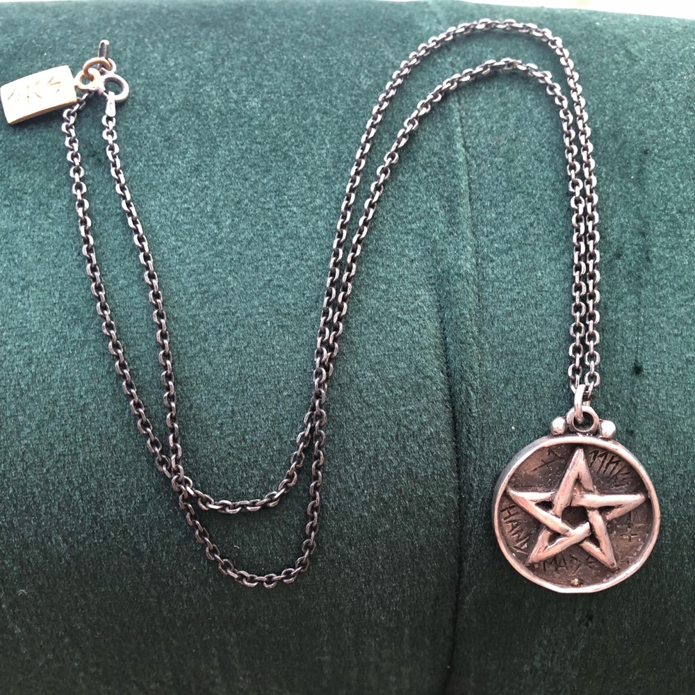 STERLING SILVER PENTAGRAM NECKLACE